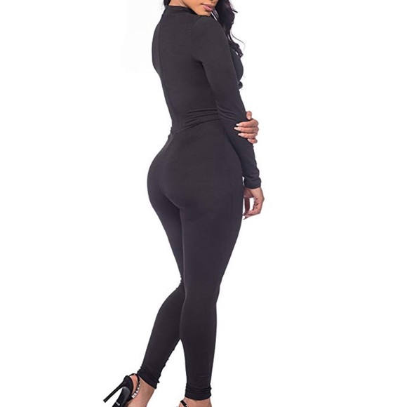 High neck bodycon jumpsuit - Picture 3 of 4